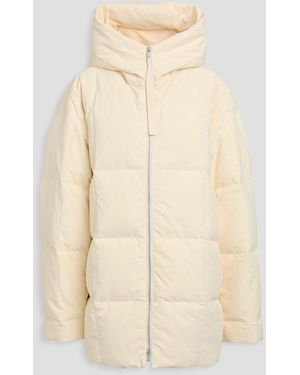 Jil Sander Quilted Shell Hooded Down Coat - Natural