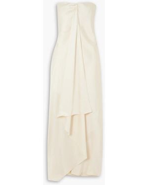 Brandon Maxwell Adelaide Strapless Draped Satin-twill Maxi Dress - White