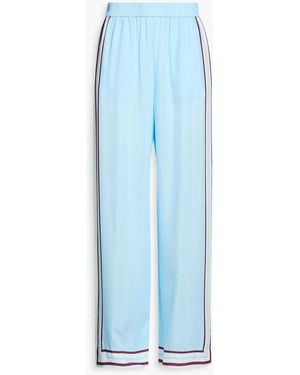Jonathan Simkhai Thompson Striped Voile Wide-Leg Trousers - Blue