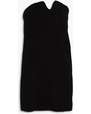 Tibi Strapless Crepe Mini Dress - Black