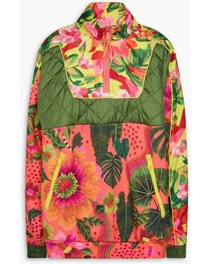 FARM Rio Floral-Print Fleece Sweatshirt - Orange