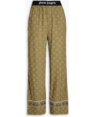 Palm Angels Hose mit geradem bein aus jersey mit print - Grün