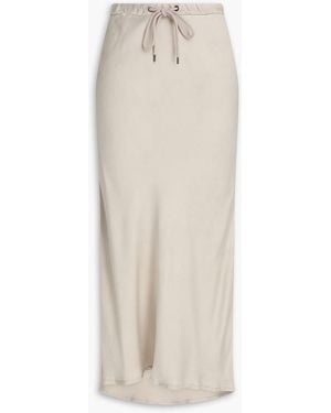 James Perse Washed Cupro And Modal-Blend Twill Midi Skirt - White