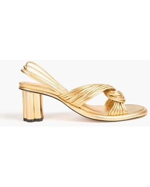 FARM Rio Leather Slingback Sandals - Metallic