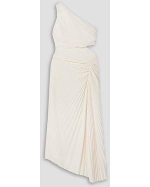 A.L.C. Dahlia One-shoulder Cutout Pleated Crepe Maxi Dress - White