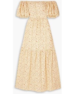 Peony Schulterfreies maxikleid aus einer biobaumwoll-ecoveroTM-mischung - Natur