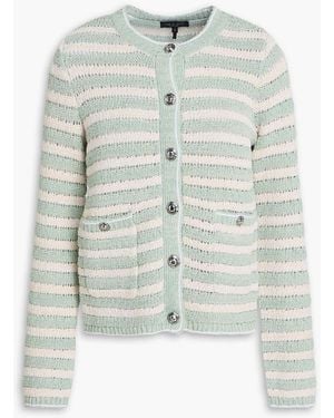 Rag & Bone Jace Striped Ribbed Cotton-Blend Cardigan - White