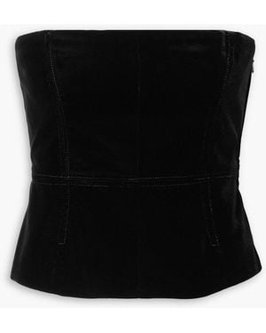 Tom Ford Velvet Bustier Top - Black