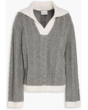 Claudie Pierlot Cable-knit Wool-blend Jumper - Grey