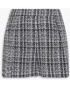 Carolina Herrera Pleated Cotton-blend Tweed Shorts - White