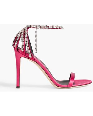 Giuseppe Zanotti Adele Crystal Embellished Satin Sandals - Pink