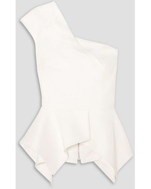 Roland Mouret Rodmell One-shoulder Crepe Peplum Top - White