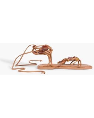 FARM Rio Embellished Sandals - Brown