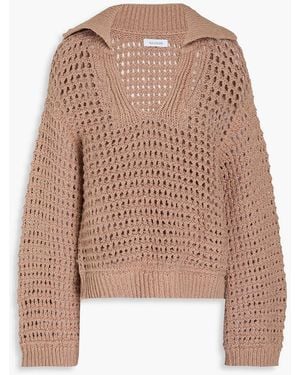 NAADAM Pointelle-knit Cotton Polo Jumper - Natural