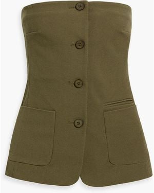 STAUD Brigade Strapless Twill Top - Green