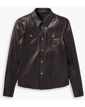 Tom Ford Slim-Fit Leather Shirt Jacket - Black