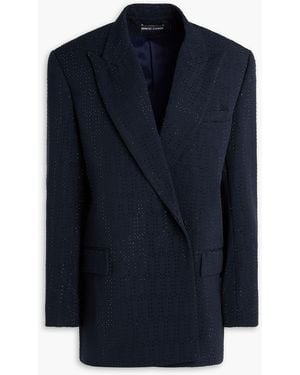 David Koma Bead-embellished Twill Blazer - Blue