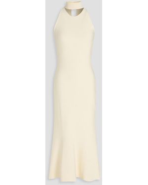 Safiyaa Chasca Cutout Ponte Midi Dress - White