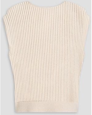 Theory Ribbed Pima Cotton Vest - Natural