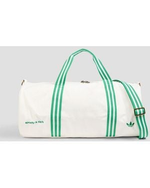 adidas Embroidered Cotton-Canvas Duffle Bag - Blue