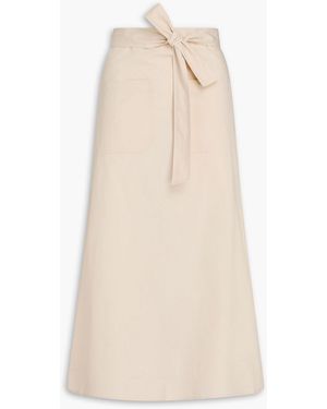 TOTEME Belted Cotton-poplin Midi Skirt - Natural