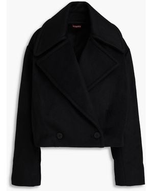 STAUD Carver Wool-Blend Felt Coat - Black