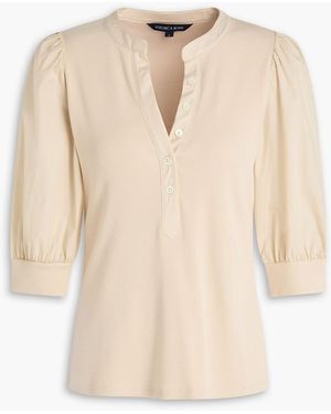 Veronica Beard Stretch-pima Cotton-jersey Top - Natural