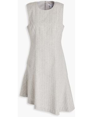 10 Crosby Derek Lam Asymmetric Pinstriped Wool-blend Dress - White