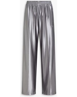 T By Alexander Wang Metallic Stretch-Jersey Track Trousers - White