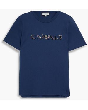 Canali Printed Cotton-Jersey T-Shirt - Blue
