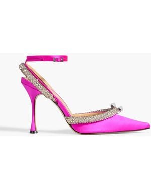 Mach & Mach Georgia Crystal-embellished Satin Court Shoes - Pink
