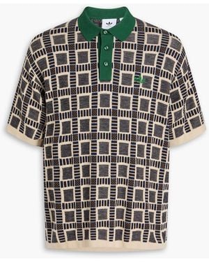 adidas x Brain Dead Jacquard-Knit Cotton-Blend Polo Shirt - Natural