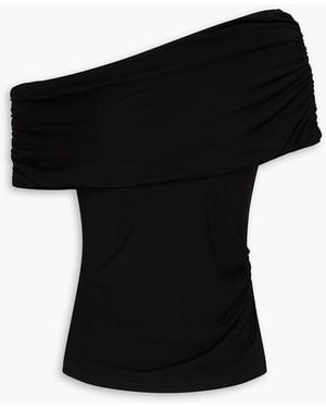 Jonathan Simkhai Natassa One-Shoulder Jersey Top - Black