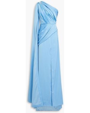 Rhea Costa Robe aus satin mit falten und drapierung - Blau