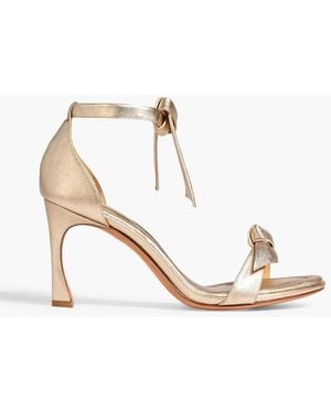 Alexandre Birman Clarita Bow-Detailed Pebbled-Leather Sandals - White