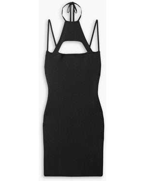 GAUGE81 Valrya Cutout Ponte Halterneck Mini Dress - Black