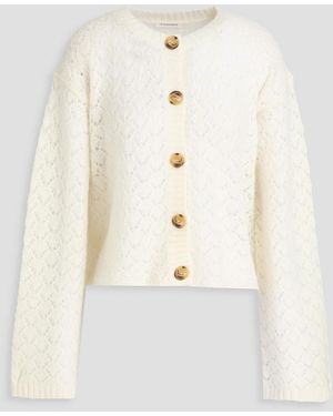 By Malene Birger Cierrou Brushed Pointelle-knit Cardigan - White