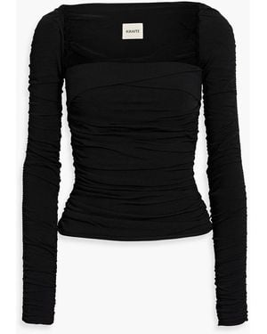 KHAITE Tala gerafftes oberteil aus stretch-jersey - Schwarz