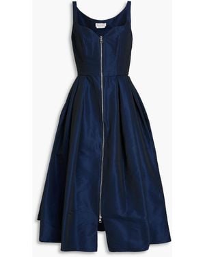 McQueen Faille Midi Dress - Blue