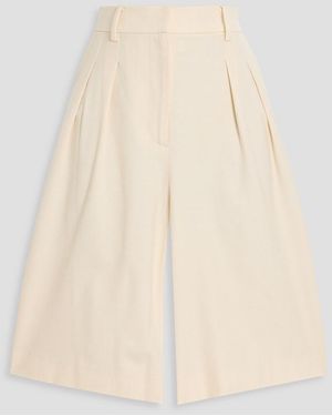 Maje Pleated Woven Shorts - Natural