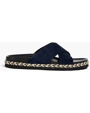 Frescobol Carioca Suede Espadrille Sandals - Blue