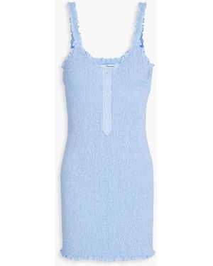 T By Alexander Wang Minikleid aus baumwollpopeline mit raffung - Blau
