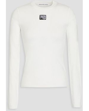 T By Alexander Wang Appliquéd Jersey Top - White