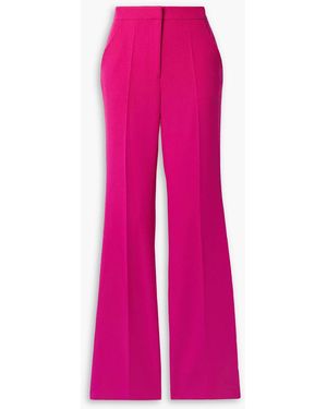 Sergio Hudson Wool-crepe Flared Trousers - Pink