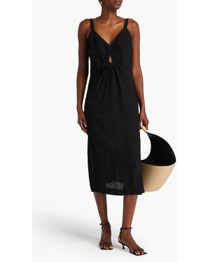 House of Dagmar Ruffled Stretch-crepe Strapless Midi Dress in White | Lyst  Canada
