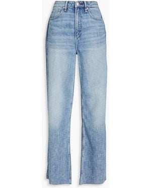 Rag & Bone Hoch sitzende jeans mit weitem bein in distressed-optik - Blau