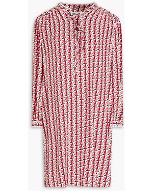 Diane von Furstenberg Prudence Printed Crepe Mini Dress - Red