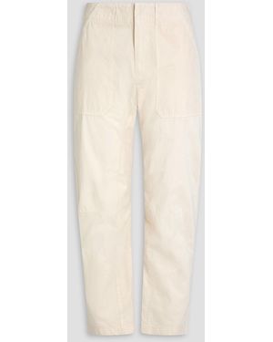 Rag & Bone Leyton Cropped Cotton Tapered Trousers - Natural
