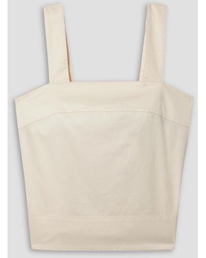 Tibi Cotton-poplin Tank - Natural