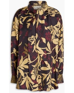 S.S.Daley Elspeth Pussy-bow Floral-print Silk-twill Shirt - Black